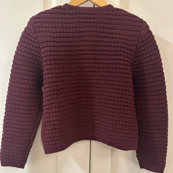 NEW Ba&sh Bash Gaspard Tweed Cardigan Jacket in Burgundy Red | size 2  / M - Picture 8 of 15